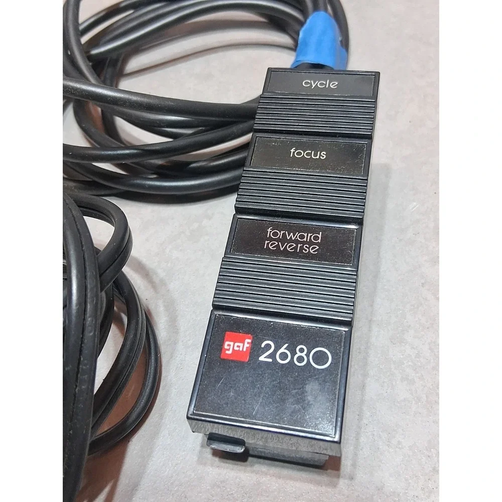 Vintage GAF 2680 Power Cord & Remote For 2x2 Slide Projector, Model 464-6-01